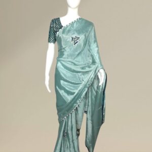 Crepe Silk Saree In Grey