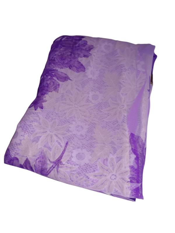 Chiffon Purple Saree - Image 3