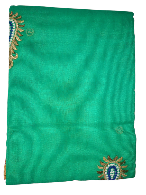 Cotton Silk Saree in Rama Green Color - Image 4