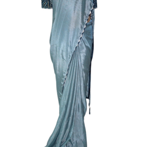 Crepe Silk Saree In Grey