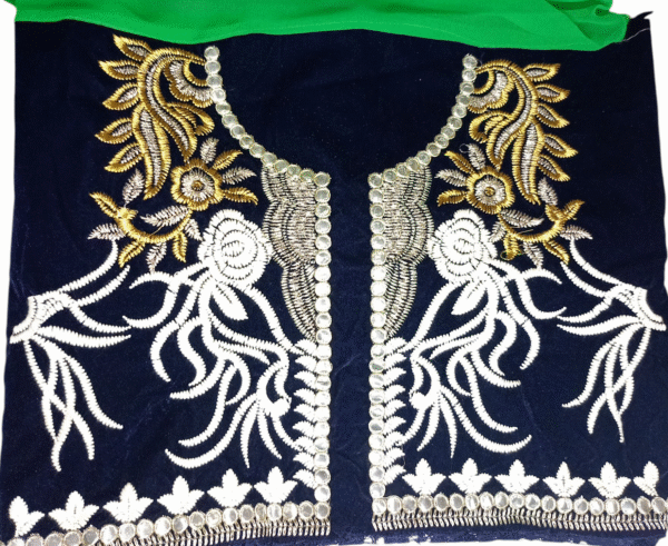 Georgette Chiffon Saree in Green Color - Image 4