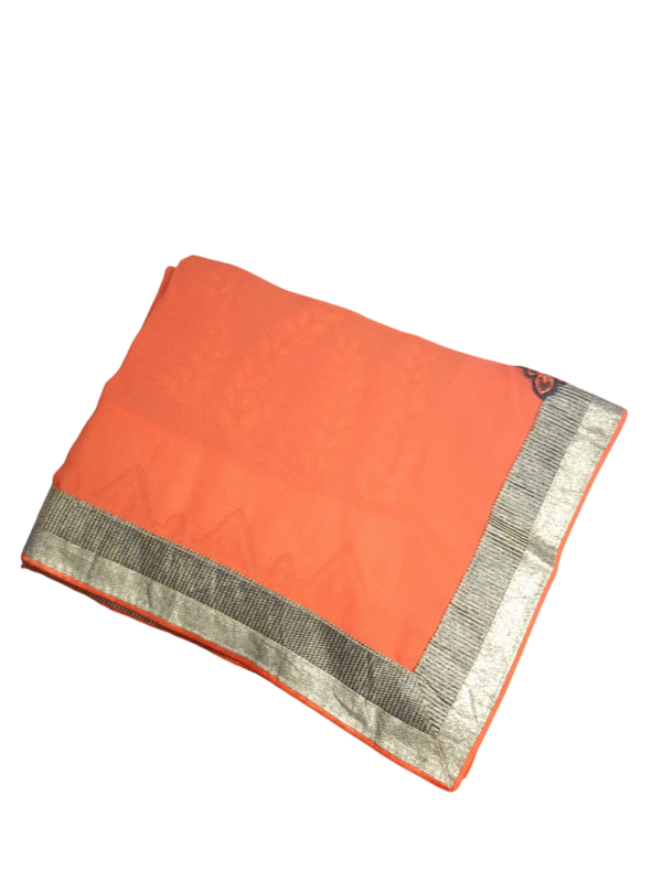 Chiffon Multicolor Embroidery Saree - Image 2