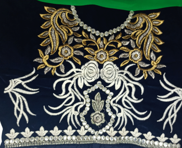 Georgette Chiffon Saree in Green Color - Image 5