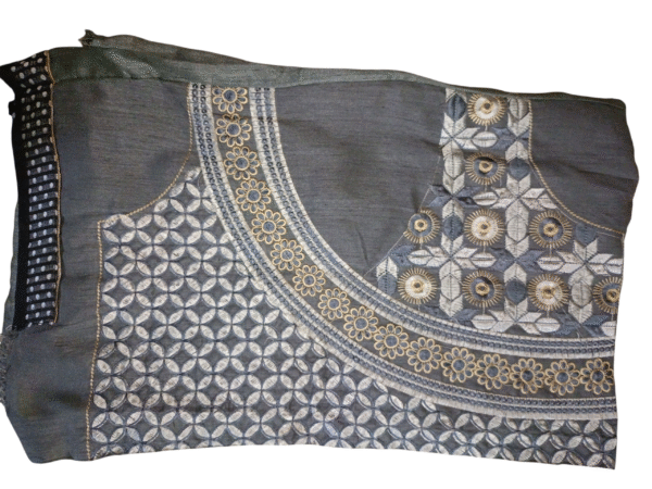 Pure Chiffon Cream Saree - Image 6