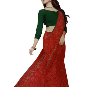 Chiffon Bandhani Printed Saree