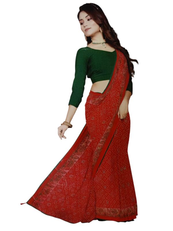 Chiffon Bandhani Printed Saree
