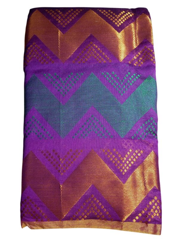 Semi Silk Purple Saree - Image 5