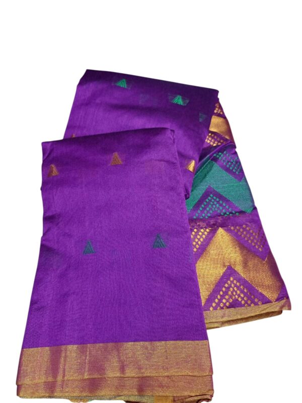 Semi Silk Purple Saree - Image 4