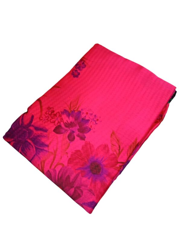 Pure Chiffon Hot Pink Saree - Image 3
