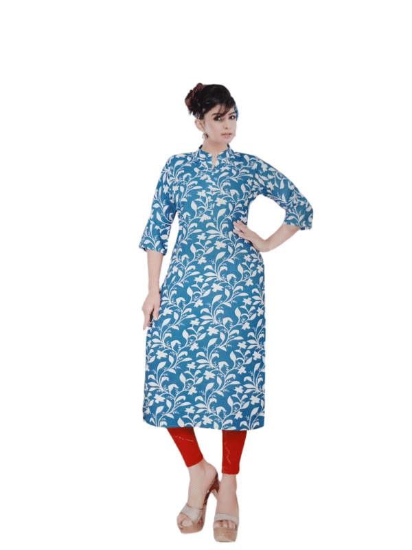 Printed kurti, Blue Color - Image 2