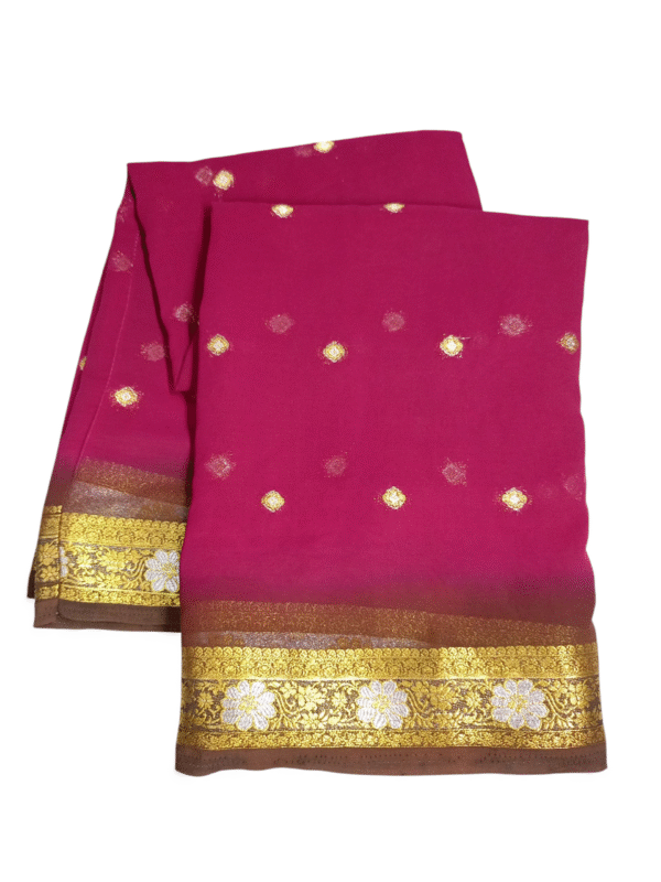 Georgette Maroon Saree - Image 4