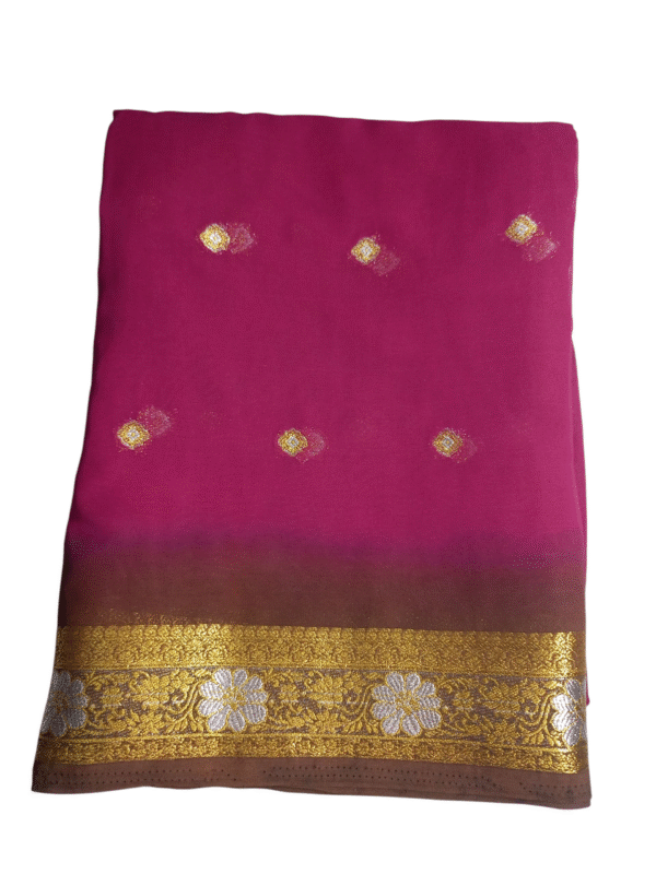 Georgette Maroon Saree - Image 2