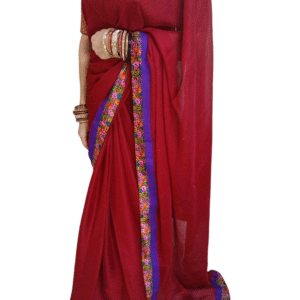 Lightweight Chiffon Saree in Maroon Color