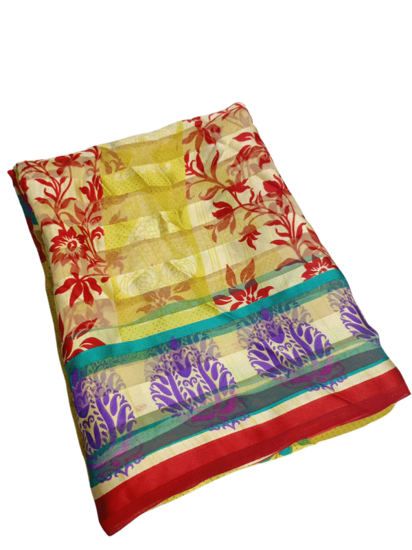 Multicolor Chiffon Saree - Image 3