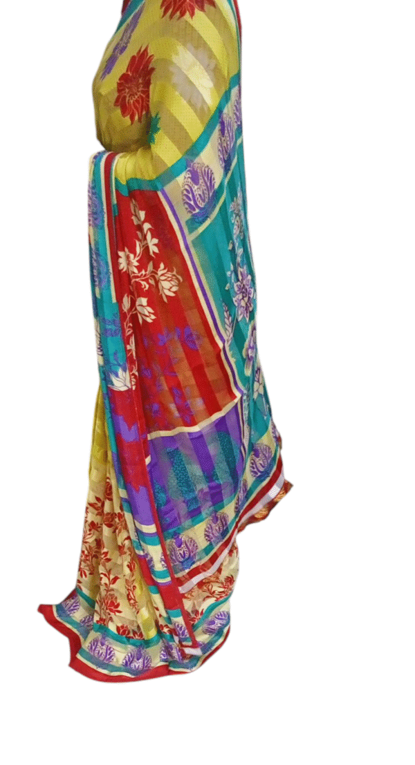Multicolor Chiffon Saree - Image 2