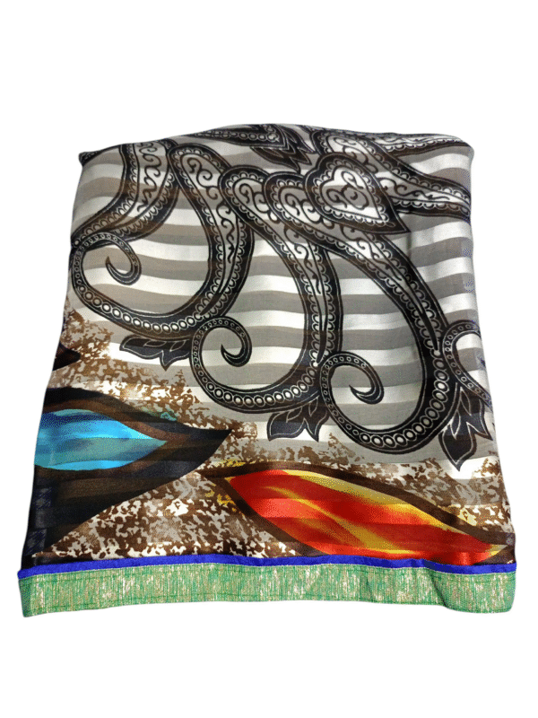 Multicolor Black Chiffon Saree - Image 3