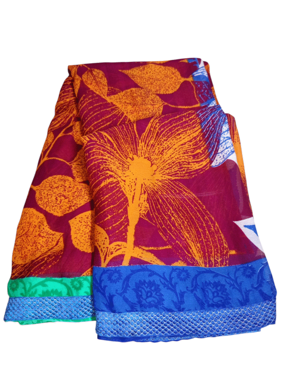 Chiffon Saree in Multicolor - Image 4