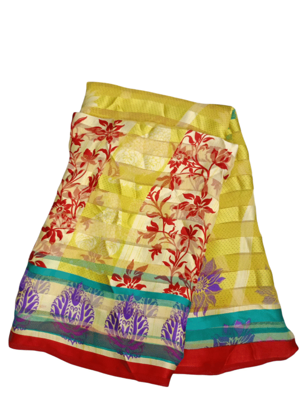 Multicolor Chiffon Saree - Image 6