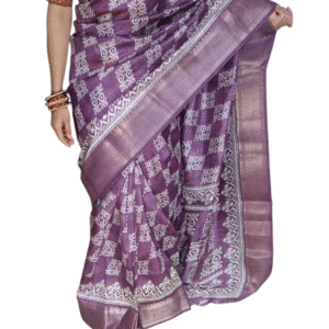 Purple Cotton Silk Saree