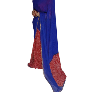 Red Chunri Printed Chiffon Saree