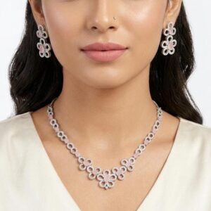 Baby Pink American Diamond Necklace (AD)