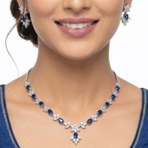 Royal Blue American Diamond Necklace