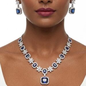 Blue American Diamond Necklace (AD1)