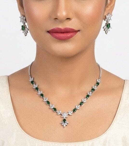 Green American Diamond Necklace