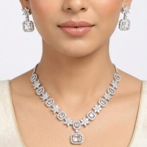 White American Diamond Necklace (AD1)