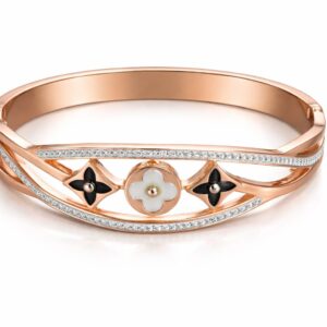 Anti-Tarnish Floral Clover Rose Gold Bracelet