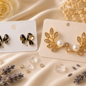Elegant Combo Set of Black Bow Stud & Pearl & Crystal Leaf Earrings